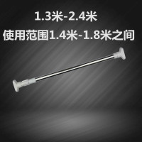 超长不锈钢伸缩晾衣杆阿斯卡利(ASCARI)免打孔卫生间型直杆浴帘杆弹簧窗帘撑衣杆 方头弹簧1.3-2.4米