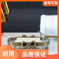 欧式法式印度铜玻璃蝴蝶结皂盒 阿斯卡利(ASCARI)欧式香皂碟样板间摆件