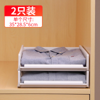 宿舍衣柜收纳床头柜分层免钉隔板卧室整理柜子阿斯卡利(ASCARI)分层置物架 白色矮款(2只装)