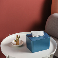 抽纸盒桌面纸巾盒阿斯卡利(ASCARI)家用客厅创意北欧ins 多功能遥控器收纳简约可爱 烤漆款长方形中号(深海蓝)