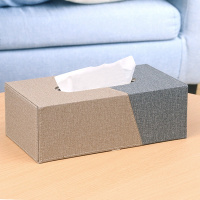 日系彩色大号皮革纸巾盒阿斯卡利(ASCARI)抽纸抖音款北欧餐巾抽纸盒客厅网红纸抽盒 卡其斜搭深灰大号