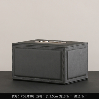 轻奢皮质纸巾盒阿斯卡利(ASCARI)摆件现代欧式美式客厅茶几抽纸盒子装饰品摆设创意 银色圈纸巾盒(灰色)