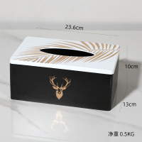 简约现代北欧风木质纸巾盒阿斯卡利(ASCARI)客厅茶几餐巾抽纸盒ins创意家用纸抽盒 大号翻盖麋鹿纸巾盒