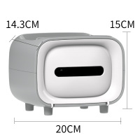 纸巾盒抽纸盒家用阿斯卡利(ASCARI)客厅茶几简约可爱遥控器收纳盒多功能创意盒网红 经典灰