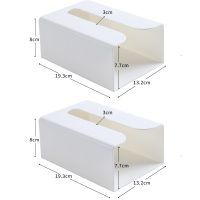 免打孔厨房用纸收纳盒阿斯卡利(ASCARI)抽纸盒 卫生间.壁挂式纸巾架厕所纸巾盒 白色[2只装]
