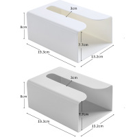 免打孔厨房用纸收纳盒阿斯卡利(ASCARI)抽纸盒 卫生间.壁挂式纸巾架厕所纸巾盒 白色+灰色