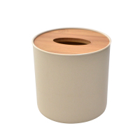 日式竹木纸巾盒 阿斯卡利(ASCARI)创意简约多功能客厅茶几家用抽纸盒遥控器餐巾盒 米白色8879