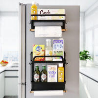 厨房用品磁吸冰箱挂架保鲜袋纸巾冰箱侧壁挂式收纳置物架阿斯卡利(ASCARI)免打孔