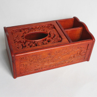 纸巾盒抽纸盒阿斯卡利(ASCARI)餐巾盒遥控器客厅桌面多功能收纳盒 龙凤山水款