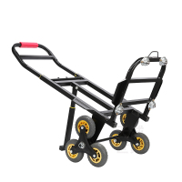爬楼车载重六轮上下楼梯阿斯卡利(ASCARI)折叠家用行李手推小拉货车拖车搬运车 升级款黑杆伸缩腿+万向珠+2绳