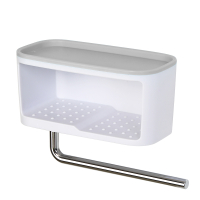 吹风机架免打孔浴室卫生间厕所置物阿斯卡利(ASCARI)收纳壁挂洗漱台电吹风风筒架子 肥皂架-银灰色