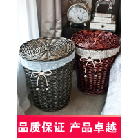脏衣篮藤编有盖脏衣篓大号脏衣服收纳筐家用编织玩具桶柳编阿斯卡利(ASCARI)衣物蓝
