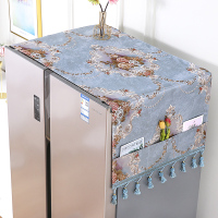 冰箱防尘罩阿斯卡利(ASCARI)布单双开家用布艺遮盖防灰尘防尘雪尼尔冰箱 歌莉娅-蓝色 单开冰箱:60cm*140cm