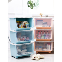 前开式儿童玩具阿斯卡利(ASCARI)收纳箱筐特大号侧开整理箱翻盖衣服零食收纳盒