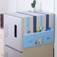 简约冰箱巾阿斯卡利(ASCARI)单开对双开冰箱防尘罩现代加厚洗 彩虹条蓝色小兔 单开冰箱巾/洗衣机盖巾55*130cm