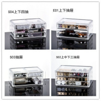 透明化妆品收纳盒阿斯卡利(ASCARI) 首饰盒化妆 收纳 亚克力抽屉式桌面 口红