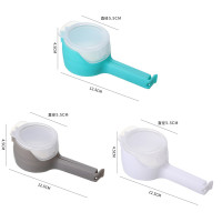 出料嘴封口夹子阿斯卡利(ASCARI)食品保鲜零食奶粉茶叶防潮密封盖大号袋夹 灰色1个+蓝色1个+白色1个