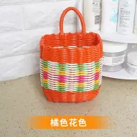 浴室厨房收纳筐阿斯卡利(ASCARI)单把小挂篮手工编织收纳篮筐挂式收纳盒置物篮 橘色花色