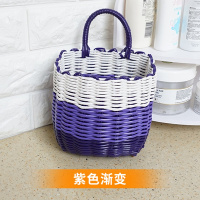 浴室厨房收纳筐阿斯卡利(ASCARI)单把小挂篮手工编织收纳篮筐挂式收纳盒置物篮 紫色渐变