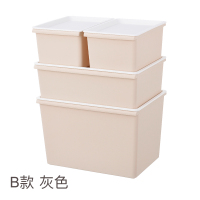 四件套收纳箱储物箱阿斯卡利(ASCARI)衣服内衣衣物衣柜收纳盒杂物玩具书整理箱 B款米色 四件套(一大一中二小)