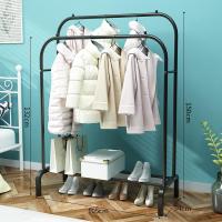 双杆式晾衣架落地卧室内衣帽架家用简易挂衣架凉衣服折叠晒衣架子