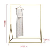 服装店展示架金色服装架女装店货架落地式挂衣架衣服架子铁艺简约