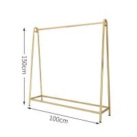 衣架服装店展示架落地式铁艺货架金色女装挂衣杆中岛架陈列架