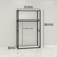 服装店展示架落地式男装货架陈列架中岛衣服架子双层侧挂衣架