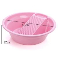 大号塑料加厚搓衣盆带搓板家用洗衣盆洗宝宝内衣裤洗脸盆抖音