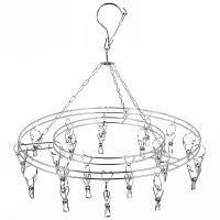 晒挂袜子的架子神器内衣内裤的晒衣架挂钩多功能不锈钢夹子家用圆