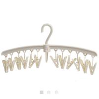 多功能晾衣架旋转折叠晾晒夹子防风夹内裤内衣袜子塑料衣架