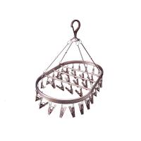 椭圆形铝合金晒衣夹豪华防风36头多夹文胸内衣袜子晾晒架