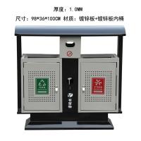 户外垃圾桶不锈钢环卫分类室外小区大号钢木双果皮箱垃圾筒垃圾箱