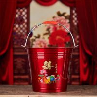 不锈钢水桶米桶加厚红水桶结婚婚庆陪嫁家用用品喜桶子孙桶大小桶