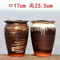 粗陶多肉花盆大号老桩陶罐透气手拉绿植法师景观陶瓷装饰花器