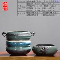 陶瓷哥窑水仙花铜钱简约个性创意睡莲无孔大号水养植物水培花盆