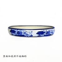 上水石盆椭圆形假山吸水石陶瓷花盆多肉铜钱水仙盆景盆底座