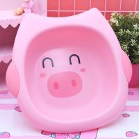 粉色猪猪女孩塑料盆可爱洗脸盆内衣盆学生婴儿粉嫩猪猪PP洗脸盆子