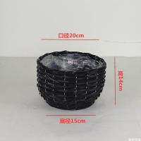 落地柳编花盆创意藤编花架田园手工编织编花篮绿植客厅装饰摆件