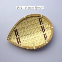 天然竹编盘子日式创意点心干果竹盘子簸箕酒店茶几零食竹筐水果盘