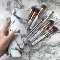 大理石化妆刷套装全套初学者化妆工具眼影刷唇眉刷腮红散粉底刷子