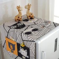 棉麻布艺卡通冰箱罩防尘罩滚筒洗衣机盖巾冰箱巾冰箱盖布单开盖布