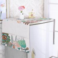 棉麻滚筒洗衣机盖布床头柜多用盖巾单开冰箱罩双微波炉防尘罩