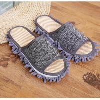 地板托鞋拖布拖鞋 懒人 可拆卸擦地板拖鞋竹席易清洗男女吸湿透气