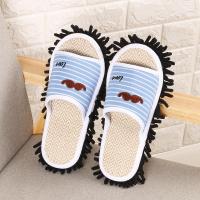 夏季新款胡子红唇情侣亚麻家居拖鞋可拖地擦地拖鞋可拆洗拖地拖鞋