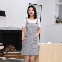 纯棉围裙家用厨房背带时尚休闲简约做饭透气工作咖啡店奶茶店围裙