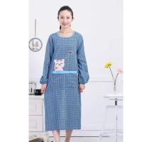 加长罩衣长袖纯棉围裙全身韩版厨房防油男女家用套褂加肥加大