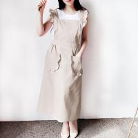 围裙文艺花店女时尚外穿可爱公主北欧美术生日式定制logo印字长款