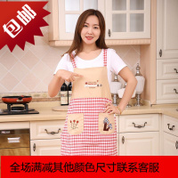 韩版厨房做饭长袖围裙女成人罩衣裙纯棉工作服大人防油棉麻反穿衣