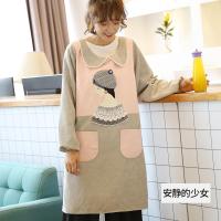围裙韩版厨房咖啡店幼儿园防水可爱长袖罩衣成人女男士围腰工作服